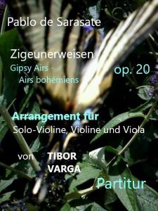 Titelseite zu Tibor Vargas Trio-Arrangement von Sarasates Zigeunerweisen op. 20: Partitur